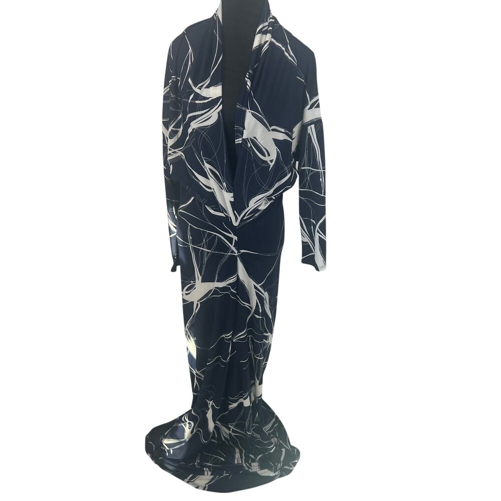 NWT Karen T Design Navy & White Formal Dress 1X